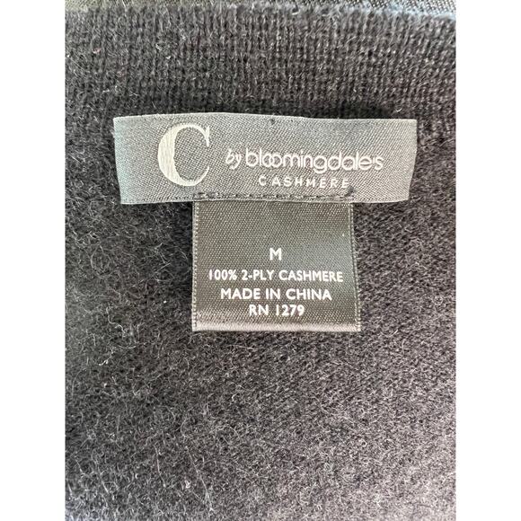 C by Bloomingdale's 100% 2 Ply Cashmere Green Colorblock Long Sleeve Sweater M - Picture 6 of 6